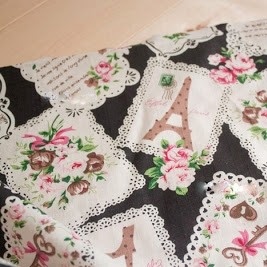 Лен с хлопком, Письма в Париж - черный, размер:50х70см