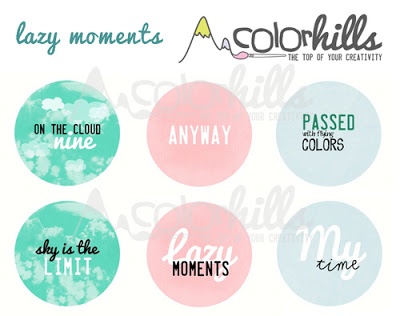 Набір фішок (значків) від Color Hills - Lazy moments, 6 шт., 25 мм