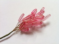 Гілочка з рожевими намистинами, 12см