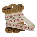 Лента декортивная от ScrapBerry's - Елочные игрушки, 15мм, 2м, хлопок