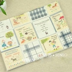 Лен Деревня - синий, размер:38х72см