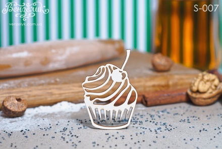 Чипборд від Вензелик - Тістечко 02, розмір: 37x54 мм