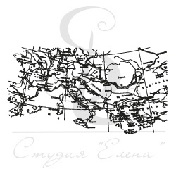 Штамп від ПСК - Карта з Мерідіанами