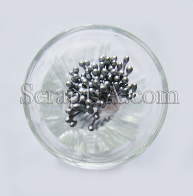 Перламутровые тычинки, цвет серебро, 25 веточек (50 тычинок)