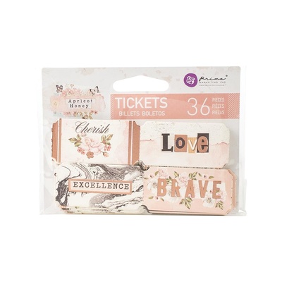 Квиточки Prima - Apricot Honey - Die - Cut Paper Tickets, 36 штук