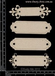 Чипборд від Dusty Attic - Name Plates №5, 4 шт.