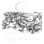 Штамп від ПСК - Карта з Мерідіанами