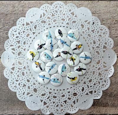 Ґудзики Деревʼяні від ScrapBerryʼs - Пташиний вирій, 15 мм, 20 шт.