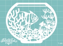 Чипборд від Вензелик - Акваріум з рибкою, розмір: 89x70 мм