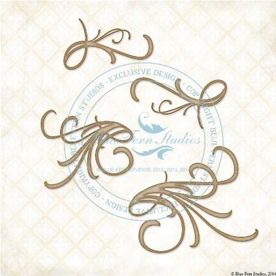 Чипборд Blue Fern Studios - Mini Flourishes