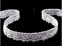 Бавовняне мереживо, білий колір, 15мм, 90см