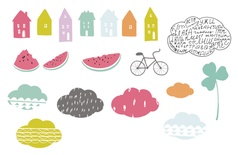 Набор вырубки - Мятное лето, 19 элементов, плотность 300 гр\м2