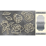 Чипборд Фабрика Декору - Троянди, колір срібло