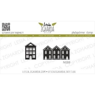 Набор акриловых штампов Lesia Zgharda Придорожні будиночки N088