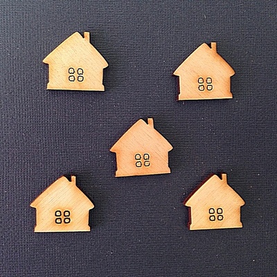 Деревʼяна фігурка WOOD-047 - Будиночок, 1 штука