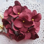 Гортензии из фоамирана,  диаметр 35 мм, цвет бордовый, 5 шт.