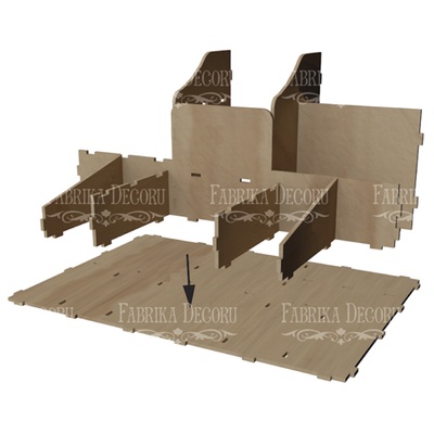 Інструмент ТМ Фабрика Декору - Дерев’яний органайзер - конструктор для пензлів, фарб і олівців