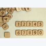 Скрэббл-фишки Бумага-Марака. Цифры. Набор, 10 шт.