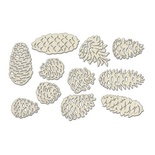 Набір чіпбордів Шишки 766, 10x15см, колір молочний, ТМ Фабрика Декору