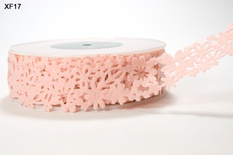 Ажурная лента FLORAL / FELT - PINK, ширина 38,1 мм, длина 90 см