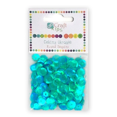 Паєтки круглі 9 мм, 10, колір бірюзовий, TM dpCraft (Dalprint)