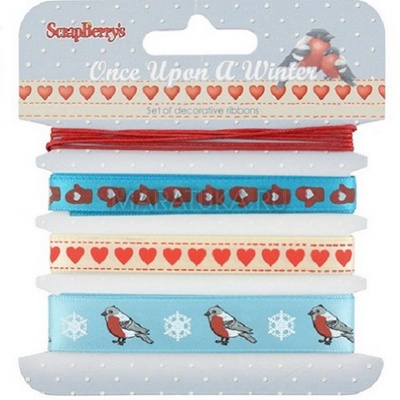 Набор лент от Scrapberry's - Однажды зимой, 4 шт. по 1 м