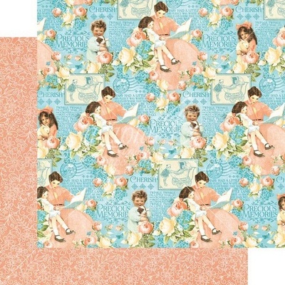 Лист скрапбумаги Graphic 45 - Precious Memories - Cherishe, двусторонняя, 30х30 см.