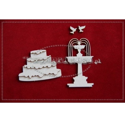 Чипборд Scrapiniec - Весільний набір Just Married, 17 елементів