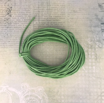 Вощений шнур, салатовий, 1,5 мм, 5 метрів