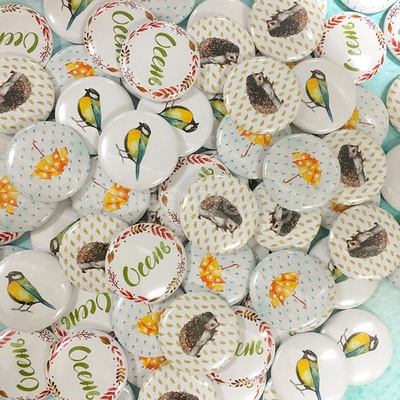 Набор фишек от Mona Design - "Акварельная осень", 4 шт