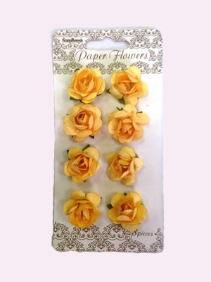 Розочки от ScrapBerry's, чайные, диаметр 2см, 8 шт