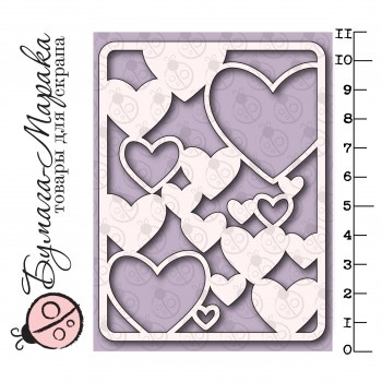 Білий чіпборд від Бумага Марака - Карточка Project Life "Сердечки"