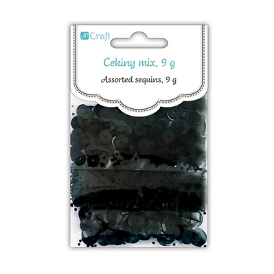 Паєтки міксів, 9 г, 3 виду, колір чорний, TM dpCraft (Dalprint)