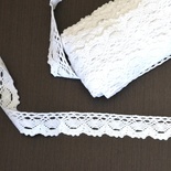 Мереживо бавовняне, в’язане, колір білий, ширина 2.5см, довжина 90 см