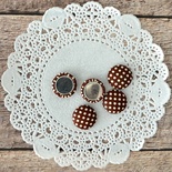 Фішки тканинні, коричневі в горошок, 1,3 см 5шт