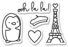 Штампи від Poppystamps - Ooh La La clear stamp set