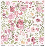 Аркуш одностороннього паперу для вирізання від Scrapmir - Квіти - So Loved, 30x30 см