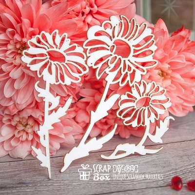 Чипборд ScrapBox - Ромашки 3шт. Hf-094