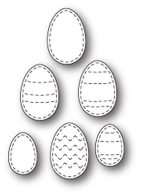 Нож для вырубки от Poppystamps - Stitched Egg Medley craft die