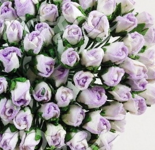 Буточники троянди, колір бузковий з білим, діаметр - 4мм, 10 шт.