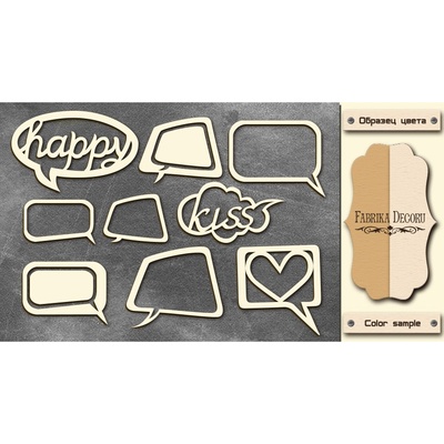 Чипборд Фабрика Декору - Мислеоблака 1, колір молочний, крафт