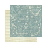 Лист скрапбумаги Graphic 45 - Botanical Tea - Robins Egg, 30х30 см, двусторонняя