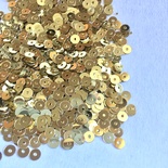 Пайетки круглые плоские 4 мм, золотые, 6 г
