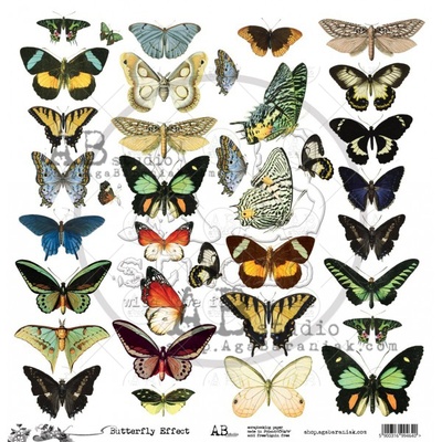 Аркуш скрап-паперу від ABstudio - Scrapbooking paper ABstudio - Butterfly Effect 30x30см