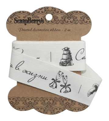 Стрічка від ScrapBerryʼs - Квадратна, 25мм, 2м, бавовна