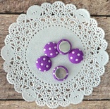 Фішки тканинні, фіолетові в горошок, 1,3 см 5шт