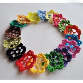 Набор вязаных цветочков, 17 штук, 4,5см, ручная работа