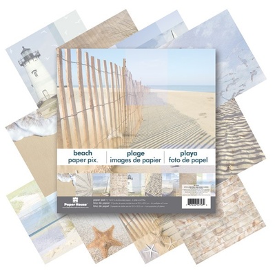 Набор двусторонней скрапбумаги от Paper House - Beach Paper Pad, 30,5x30,5 см, 12 шт