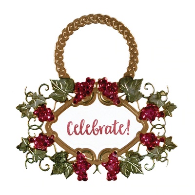 Ножі для вирубки + штампи від Spellbinders - Vineyard Wine Bottle Tag Stamp and Die Set.