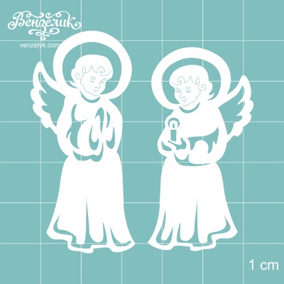 Чипборд от Вензелик - Двое ангелов, размер: 50 и 54 мм